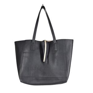 TOMMY BAHAMA WOMEN’S LARGE BLACK FAUX LEATHER TOTE BAG GOLD INTERIOR 12X12.5X8